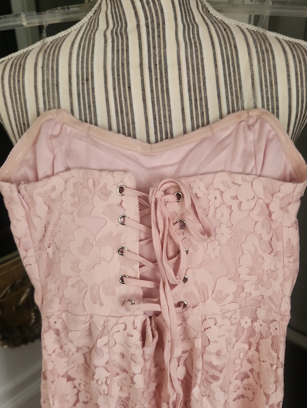 Lace Corset Strapless Wide Leg Jumpsuit Main Strip Size Medium - Picture 11 of 15